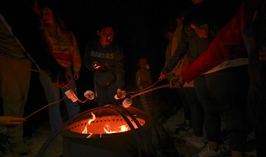 Enjoying marshmallows at the Muwekma Native plants garden. Photo by Marina Luccioni.