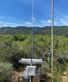 The Motus tower at Jasper Ridge Biological Preserve